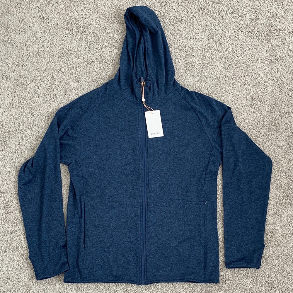 Quince Men’s Flow-knit Performance Zip-Up Hoodie NWT